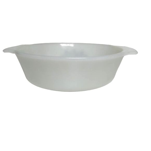 Vintage Anchor Hocking Casserole Dish Blue Cornflower Fire King Milk Glass 1 Qt - Picture 14 of 16